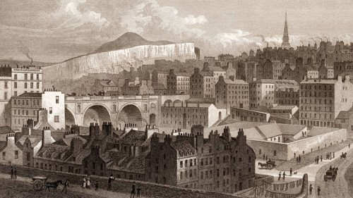 Part of the Old Town, from Princes Street, Edinburgh, Scotland, 19th century, from Modern Athens by