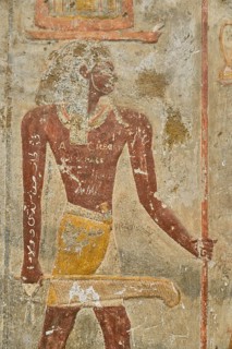 Painted relief of the Temple of Horus from the fortress booing, Dorsoduro, Khartoum, Sudan