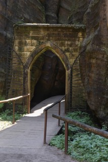 Entrance gate at Adršpach-Teplice Rocks on a sunny day, Dolní Adršpach, 549 57 Adersbach, CZ