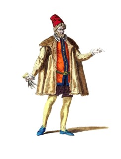 Historical clothing, fashion over time, clothing of a Polish merchant in 1766, Poland, digitally
