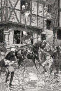 A royal officer claiming the tax, Middle Ages, Paris, France