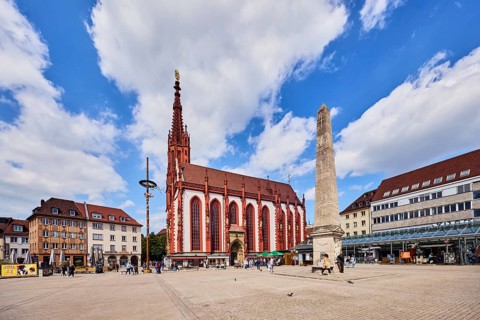 Marienkapelle, chapel, Gothic style, obelisk fountain, fountain, obelisk, musschelkalk, architect