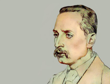 Portrait of Rainer Maria Rilke, 1875 – 1926, Austrian poet and novelist, based on a sketch by Emil