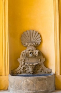 Well mouth. Detail of the horse stable building. Led nice castle (lednice zamek) is built in the