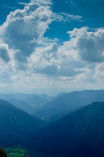 View from the Wendelstein into the surroundings, August, Bavaria, Germany