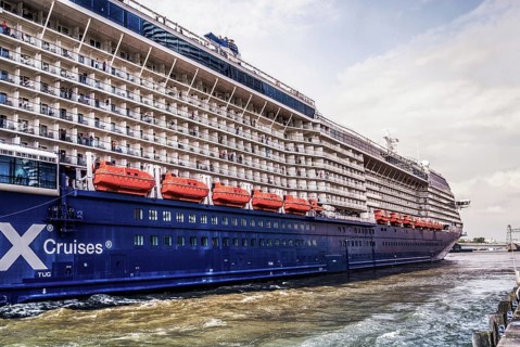 Cruise dock at the World Port Center, at Wilhelminapier in the harbor, Rotterdam, the Netherlands