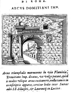 L'arco Domitiana, was an ancient Roman arch located between the Roman Forum and the Palatine Hill,
