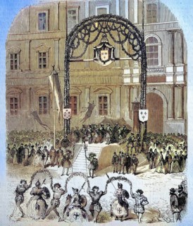 Faradole, a historical Provençal folk dance, danced in front of the king's tribune in the park of