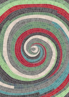 Spiral mosaic vector in colors, abstract art background