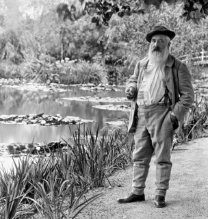 Portrait of Claude Monet, garden at Giverny, 1840 – 1926, French painter and founder of