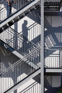 Shadow of a man, Stairs, Summer, Germany