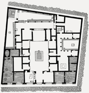 Plan of the House of Sallust, ancient Roman city of Pompeii