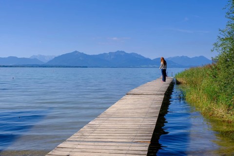 Chiemsee, Schützing bei Stöttham, Chiemgau, Upper Bavaria, Bavaria, Germany