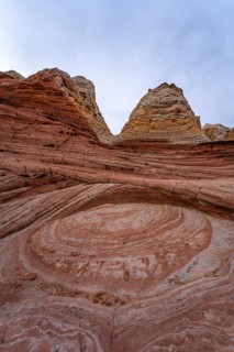 Striking image showcasing the intricate and colorful sandstone formations at White Pocket in
