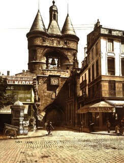 The Clock Tower, Bordeaux, Nouvelle-Aquitaine, France, c. 1890, Historic, digitally enhanced