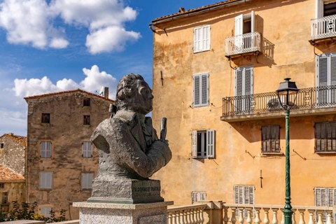 Bust of Pasquale Paoli in Sartene, Corsica, France