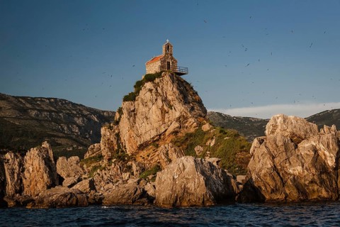 Adriatic Sea and Island Sveta Nedjelja in Montenegro