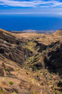 Bare landscape around vulcano on Fogo. Cabo Verde. Africa