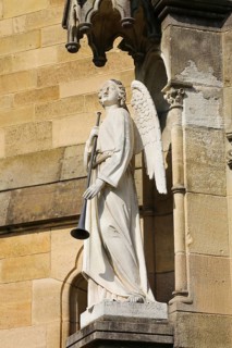 Cemetery Unter den Linden, neo-Gothic St Catherine's Church, church, sacral architecture, angel