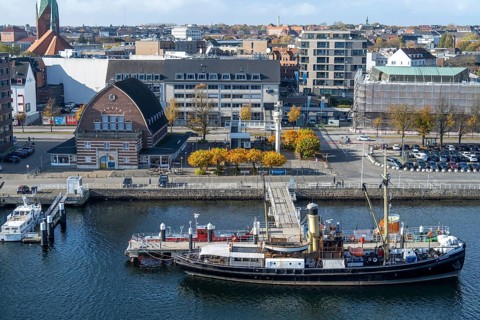The icebreaker Bussard in Kiel, ship, buoy, museum ship, transport, traffic, Kiel Fjord, Kiel,