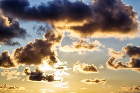 Dramatic cloudy sky at sunset, filling formats, Gotland, Sweden