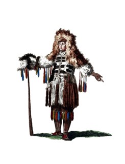 Historical clothing, fashion over time, clothing of a woman, Kamchadalin, around 1768, Kamchadals