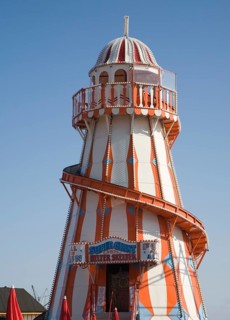 Helter Skelter funfair attraction on the pier at Clacton, Essex, England, United Kingdom