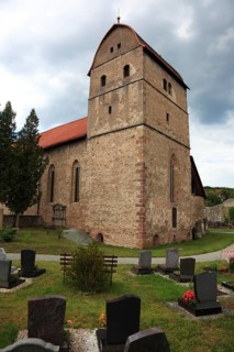 Wehrkirche Michaeliskirche, monastery church of a Benedictine monastery, built between 815 and 820,