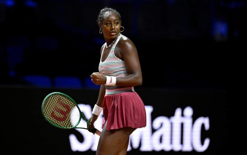 Cheers joy emotion Alycia Parks USA woman Porsche Tennis Grand Prix Porsche Arena, Stuttgart,