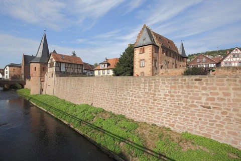 Historic City Fortification with Stone House, Schlaghaus, Wehrturm, Meliorsdamm, Büdingen,