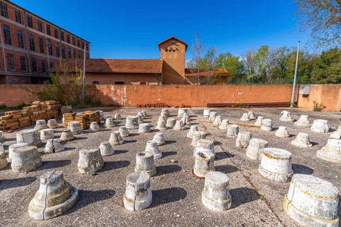 Brick-making templates at Camp Les Milles, memorial and museum for the former internment camp and