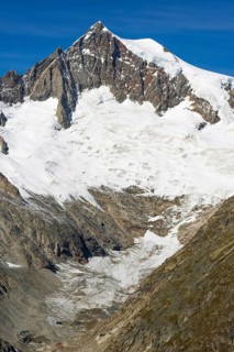 The Aletschhorn on the Aletsch Glacier, Mountain landscape, Tourism, Aletsch Arena, Valais,