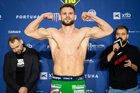 LUBIN, POLAND - FEBRUARY 20, 2026 - MMA Official Weigh-in Ceremony before XTB KSW 115. Josef