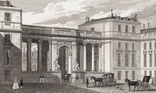 Chamber of Deputies, Paris, antique steel engraved print, 1831