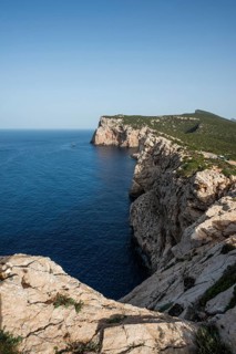 Coast with steep cliffs, Capo Caccia, near Alghero, Sardinia, Italy