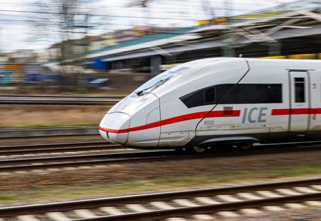 ICE driving through urban areas. Contributor. motion blur. Berlin, Germany