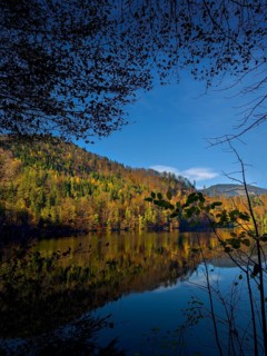 Autumn atmosphere at Hechtsee lake near Kufstein, Tyrol, Austria