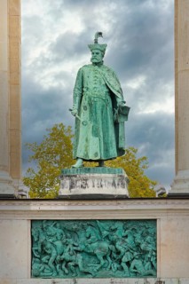 Heroes' Square, Hungarian leader Statue in the Millenium Monument, Budapest, Hungary