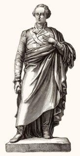 Statue von Generalmajor Claude Martin, 1735-1800, einem Offizier der französischen und später der