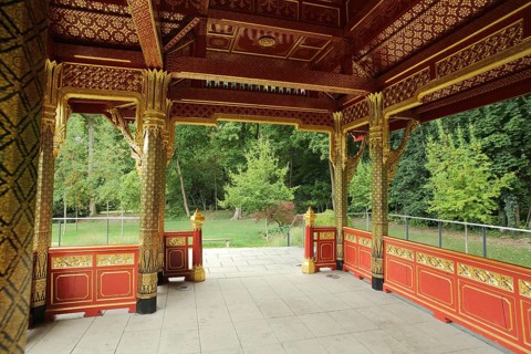 Siamese temple Sala-Thai II, Asian, interior view, decorations, spa garden Bad Homburg, Hesse,