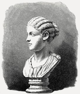 Roman bust of young Cleopatra, queen of the Ptolemaic Kingdom of Egypt