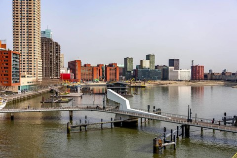 Almost a third of the Rijnhaven, 28-hectare harbor basin, has now been filled in to create space