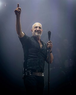 Alexander Wesselsky, singer of Eisbrecher live on Kaltfront Tour 2025 Tour in the Columbiahalle