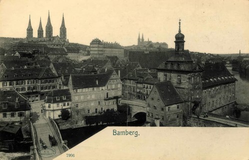 Historical postcard around 1900, Bamberg Cathedral, Upper Franconia, Bavaria, Germany, digital