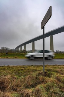 The Mintarder Ruhr Valley Bridge, A52 motorway bridge between Essen and Düsseldorf, longest steel