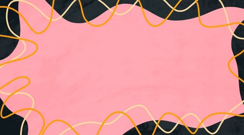 A dynamic abstract background with a pink center, surrounded by black areas. Wavy orange and yellow