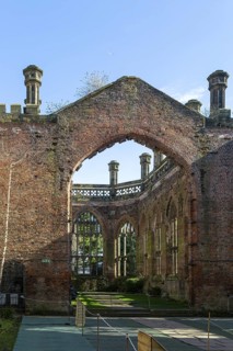 Church of Saint Luke, ruins of bombed out destroyed in World War Two 1941, Liverpool, England, UK