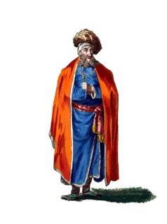 Historical clothing, fashion over time, clothing of a Polish Jew in 1768, Poland, digitally