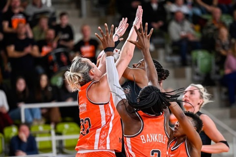 POLKOWICE, POLAND - FEBRUARY 22, 2023: Baskteball match EuroLeague Women between BC Polkowice vs
