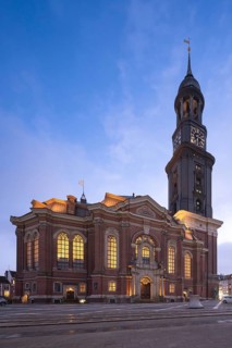 St Michael's Church (Michel) at the Blue Hour, Hamburg, Germany